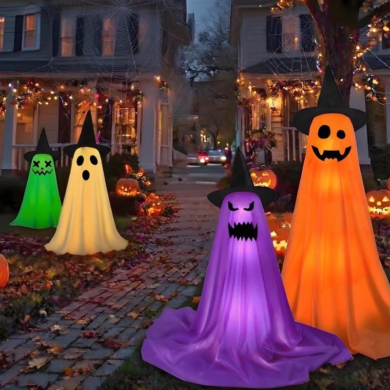 Light-up Ghost Halloween Decoration, Remote Control 2-Piece Set